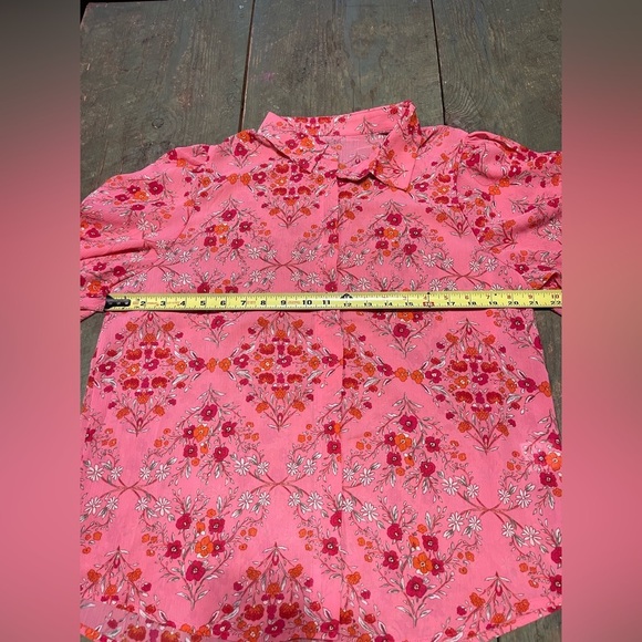 Like New (No Brand) Floral Pink Lightweight Women's Top | Size L - Picture 6 of 8